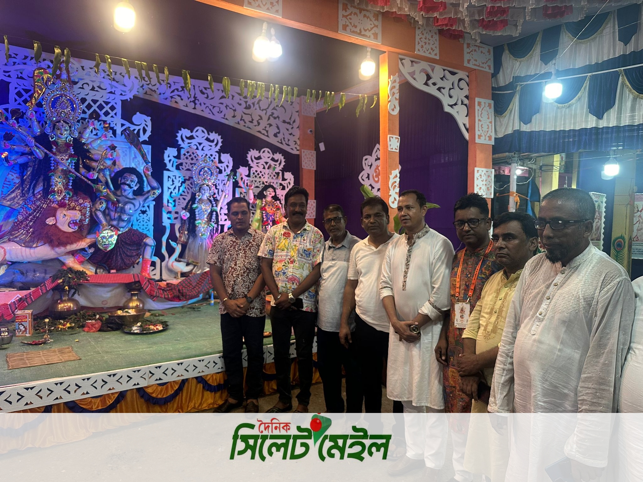 জামালগঞ্জে পূজামণ্ডপ পরিদর্শনে কামরুজ্জামান কামরুল